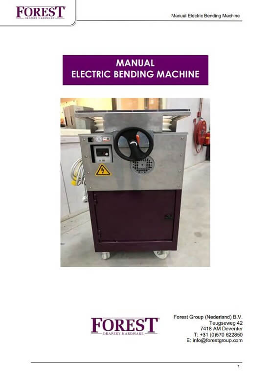 Electric Bending Machine Manual