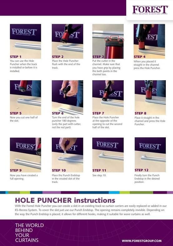 Hole Puncher instructions KS recess / FMS Plus recess